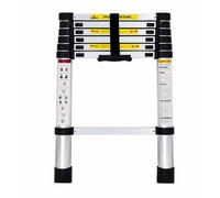 Escalera Telescópica de Aluminio Extensible y Plegable, Antideslizante y Compacta, con Bloqueo de Seguridad, Escalera Portátil Resistente para Hogar, Obras, Limpieza, Mantenimiento y Uso Profesional