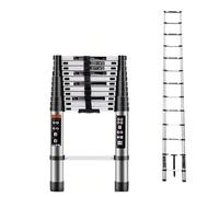 Escalera Telescópica de Aluminio Extensible y Plegable de 2.6m y 3.2m, Compacta, Ligera, Portátil y Antideslizante, Ideal para Uso Doméstico, Profesional, Reformas, Jardín, Taller, Alturas y
