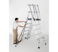 Escalera telescópica de plataforma ZARGES, de aluminio