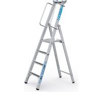 Escalera tipo tijera de aluminio con plataforma grande ZARGES, con pasamanos a ambos lados, para montar uno mismo