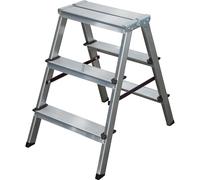 Escalera tipo tijera de peldaños eurokraft basic, acceso por ambos lados