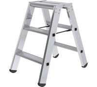 Escalera tipo tijera de peldaños planos, ascenso por ambos lados eurokraft pro, modelo estándar