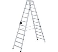 Escalera tipo tijera de peldaños planos, ascenso por ambos lados MUNK, modelo extra cómodo con ergo-pad®