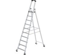 Escalera tipo tijera de peldaños planos, ascenso por un lado MUNK, modelo móvil