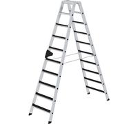 Escalera tipo tijera de peldaños planos CLIP-STEP MUNK, de ascenso por dos lados, acanalado