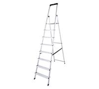 Escalera tipo tijera de peldaños planos KRAUSE, con plataforma de seguridad