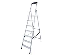 Escalera tipo tijera de peldaños planos KRAUSE, con plataforma de seguridad y franjas antideslizantes