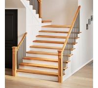 Escaleras de roble macizo, 12 piezas, marrón claro, 120x25x2 cm | Tablas versátiles, alféizar de la ventana, grano natural único, superficie lisa, mantenimiento simple, roble robusto