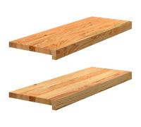 Escaleras de roble macizo 2 piezas, 70x25x2 cm, tono marrón claro | Madera noble, vetas auténticas, mantenimiento simple, borde multifunción, robustez duradera, tono cálido