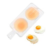 Escalfador de huevos para microondas, 2 huevos para microondas con tapa y asa, molde para escalfar, cuenco de huevos para microondas para desayunos, almuerzos y cenas
