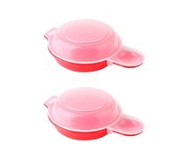 Escalfador de huevos para microondas, 2 piezas, olla de huevos para microondas PP fácil y rápido para hacer tortillas de Hamburgo, herramienta de cocina con tapa transparente para cocina