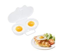 Escalfador de huevos para microondas, reutilizable para cocinar huevos escalfados para microondas, hervidor de huevos de doble taza, utensilios de cocina (1 unidad)