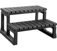 Escalón para jacuzzi, escalera exterior de 2 peldaños para spa, resistente, de 599,5 mm de ancho, escalera de polipropileno para piscinas elevadas o hinchables, con capacidad de carga de 145,2 kg, de