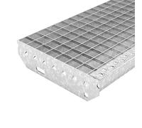 Escalones de rejilla de 800 x 270 mm, malla de 30 x 30 mm, galvanizado, antideslizantes, resistentes a la intemperie, escalones de metal - ideal para interior y exterior