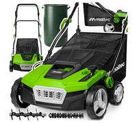 Escarificador eléctrico para césped de 38 cm de ancho de trabajo MalTec con 5 niveles, altura de trabajo