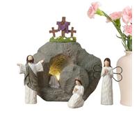 Escena de la Tumba Vacía de Pascua Centro de mesa religioso de resina