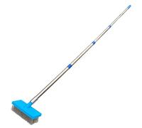 Escoba de alambre resistente para patio, raspador de techo con cepillo de poste extensible, herramienta de eliminación de musgo para limpiar musgo, maleza, jardín, patio, piscina (cables de cepillo de