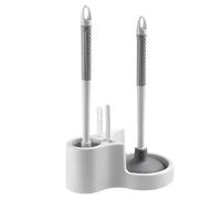 Escobilla baño Silicona Juego de escobilla de baño 4 en 1 | Durable montado en la pared del tenedor del émbolo del retrete de la manija larga for el uso del baño casero