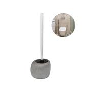 Escobilla y portaescobilla para baño - Escobilla para WC, de poliresina, 12,2 x 37 x 10,7 cm, Gris