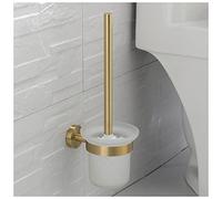 Escobillero Accesorios de baño de oro cepillado Conjunto de soporte de cepillo de inodoro Soporte de papel de seda con cubierta de hardware de baño Color de oro Escobillero Baño(Toilet Brush Holder)