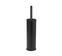 Escobillero de inodoro Olmedo negro, Escobilla, soporte cerrado de acero inoxidable, 8,5 x 37 x 8,5 cm, color negro
