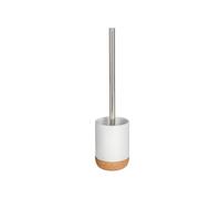 Escobillero para baño - Escobilla y portaescobilla para WC, de cerámica, 9,5 x 9,5 x 37,5 cm, Blanco