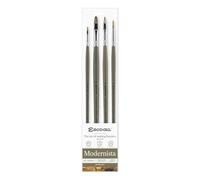 Escoda Modernista Series Professional Artist - Juego de pinceles de aceite y acrílico, mangosta sintética, juego de 4 piezas