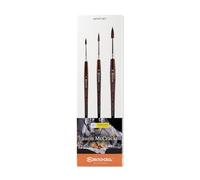 ESCODA Set 3 Pinceles Acuarela - N.4,6,10 Redondo Punta Pelo Sintético Kolinsky Set Laurin Mccracken Serie Fibra Versàtil Profesional Bellas Artes Brochas Fabricado a Mano en España.