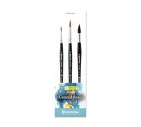 ESCODA Set 3 Pinceles Acuarela - N.4,8 Redondo Punta N.10 Mop Pelo Sintético Set Conrad Roset Serie Barroco Ultimo Profesional Fabricado a Mano en España.