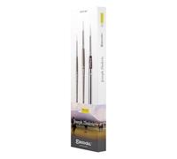 ESCODA Set 3 Pinceles Acuarela - N.8,10,12 Redondo Punta Pelo Sintético Set 1 Joseph Zbukvic Serie Perla Profesional Fabricado a Mano en España.