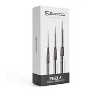 ESCODA Set 3 Pinceles Acuarela - Perla Set Viaje Profesional Pelo Sintético Fabricado a Mano en España