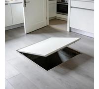 Escotilla de acceso al suelo de acero montada en F para sótano, puerta de entrada oculta con abridor de tazas, ideal para bodega de vino o almacenamiento (28 x 30 pulgadas) y solución de acceso seguro