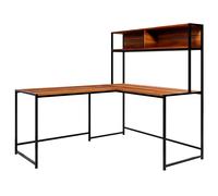 Escritorio, 100% Tablero de aglomerado rechapado en melamina, Color Nogal WELLHOME