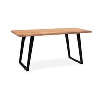 Escritorio 140 x 80 x 76 cm de madera maciza de acacia / metal, borde vivo; mesa de oficina sólida