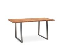 Escritorio 200 x 100 x 76 cm de madera maciza de acacia / metal, borde vivo; mesa de oficina sólida