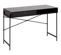 Escritorio AC Design Rectangular Escritorio con puerta deslizante y compartimento abierto, negro ceniza, 110 x 50 x 75 cm