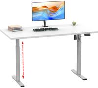 Escritorio ajustable de altura | sin escalones 71-120 cm altura eléctrica ajustable | Computadora Dimensiones 140x50 | Mesa de oficina Lona