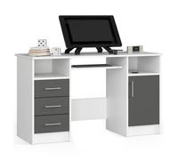 Escritorio ana akord color blanco, grafito gris 124 cm