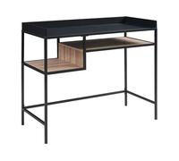 Escritorio belana con estante aglomerado 120x55x88cm - negro [en.casa]