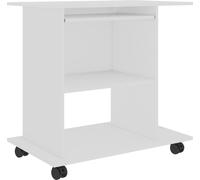 Escritorio blanco vidaXL de 80x50x75 cm, fabricado en material de madera