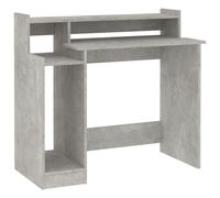 Escritorio Campoamor luz LED con estantes 90x97x45 cm Cement Medium