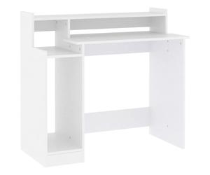 Escritorio Campoamor luz LED con estantes 90x97x45 cm White Medium