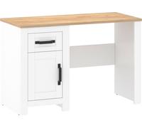 Escritorio Casa Dolce Büroschreibtisch modelo TEORIA 8, blanco y roble, 115x52x76,5 cm, con un cajón y un armario