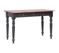 Escritorio Con 3 Cajones Madera Maciza De Caoba 117x57x75 Cm Vidaxl