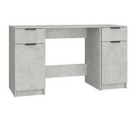 vidaXL Escritorio con armario lateral contrachapada gris hormigón