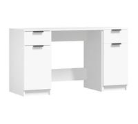 Escritorio Con Armario Lateral Madera Contrachapada Blanco Vidaxl