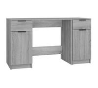 vidaXL Escritorio con armario lateral madera contrachapada gris Sonoma