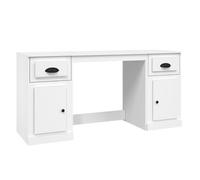 Escritorio Con Armario Madera Contrachapada Blanco Vidaxl
