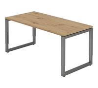 Escritorio con armazón de tubo de acero cuadrado eurokraft pro, altura 650 - 850 mm
