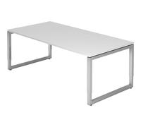 Escritorio con armazón de tubo de acero cuadrado eurokraft pro, altura 650 - 850 mm